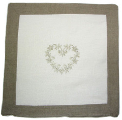 Linen cushion cover 45 x 45 cm (Linen DECO. white / natural) - Click Image to Close